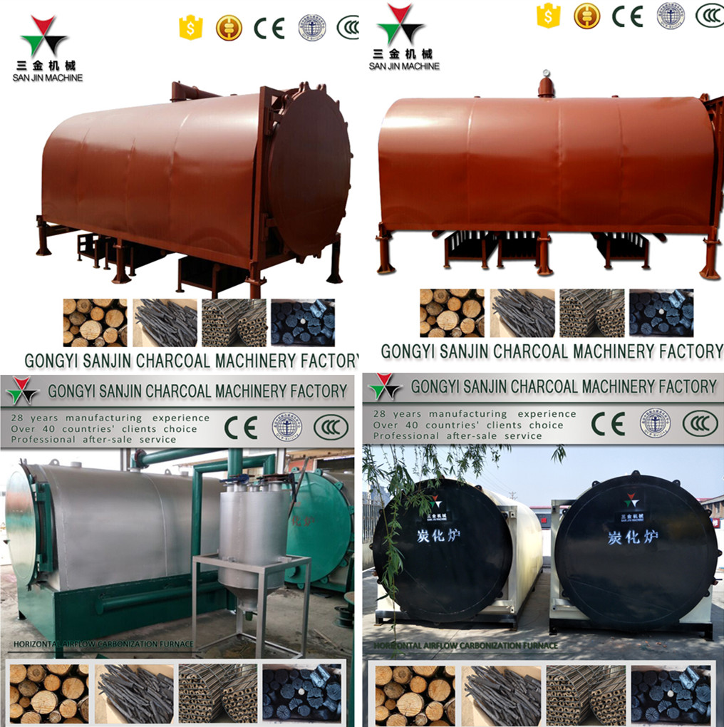 Biomass Briquette Air Flow Wood Charcoal Carbonization Furnace
