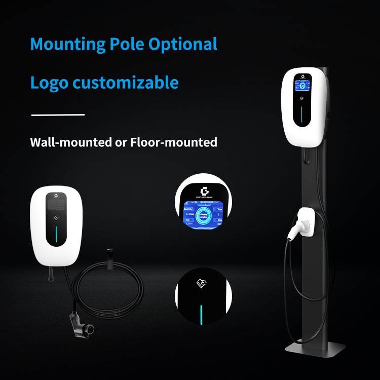 New Energy Car EV Charger IP65 11KW Fast EV Charger FCC With Advertising Screen