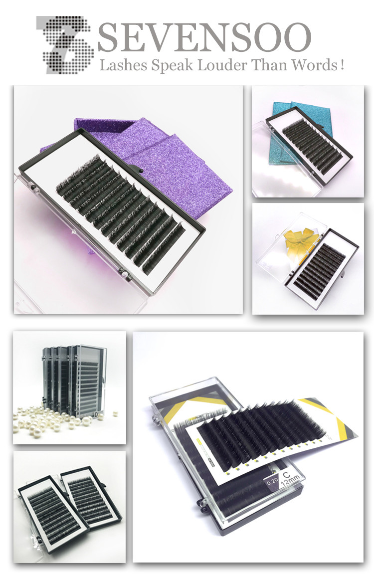 Stable Russian Volume Eyelash Extensions 8 - 17MM Length With OEM / ODM Service