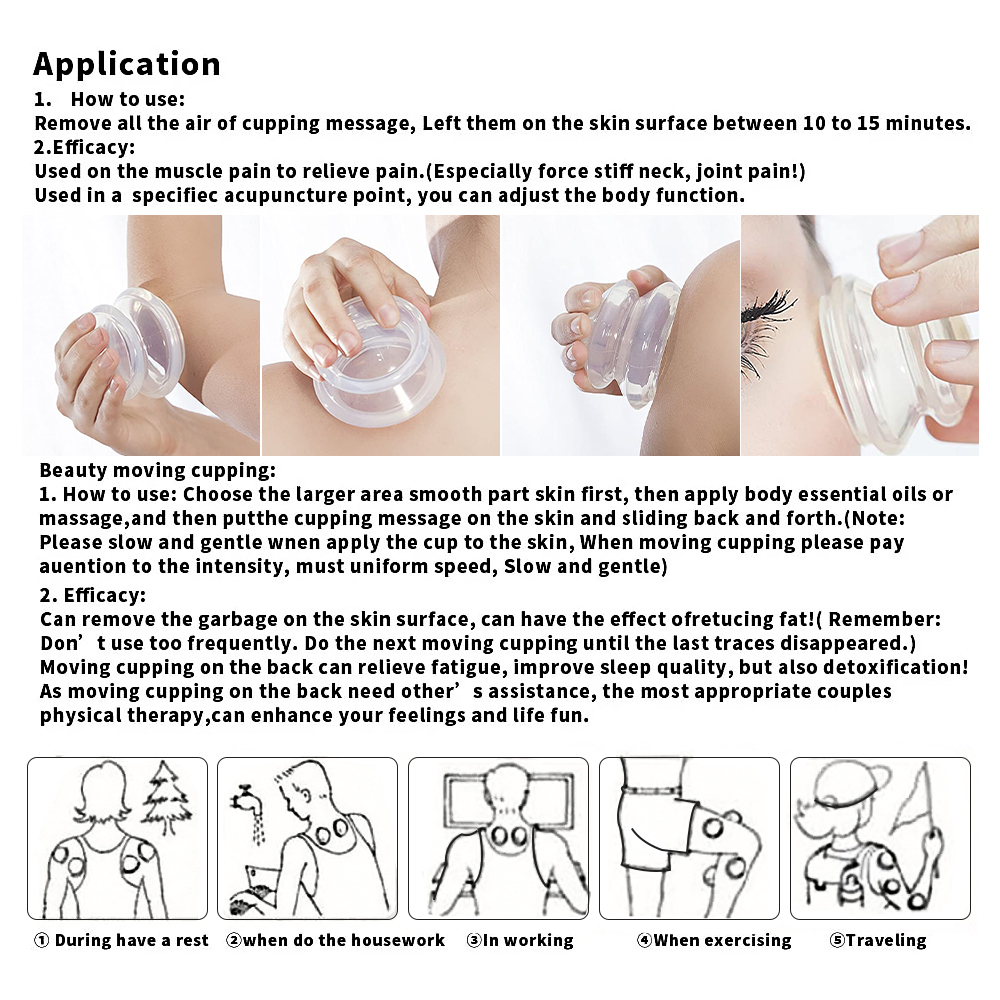 1pcs Suction Silicone Massage Cupping Anti-Cellulite Cups Facial and Body Therapy