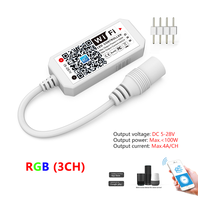 Mini Led Smart Controller Wifi Single Color Rgb Rgbw Remote Control App Voice Music For Smart Home