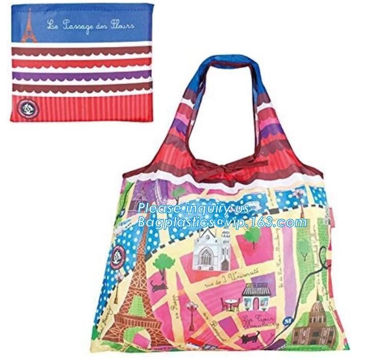 Promotion Custom Eco Friendly Sublimation Polyester Folding Shopping Bag,Promotional Sports Gym Sack Polyester Drawstrin