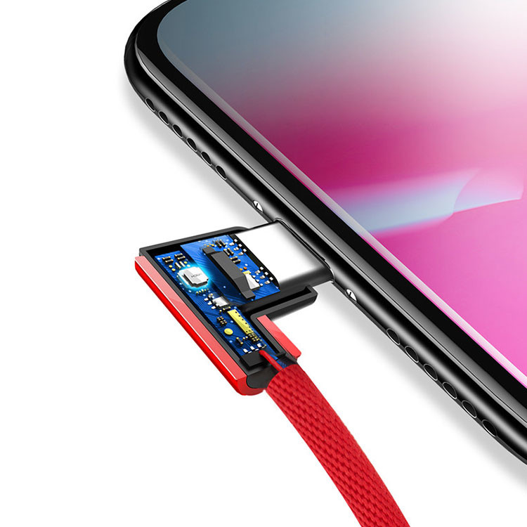 FOCUSES Curve Port USB 2.0 Type C Cable Right Angled USB C Cable