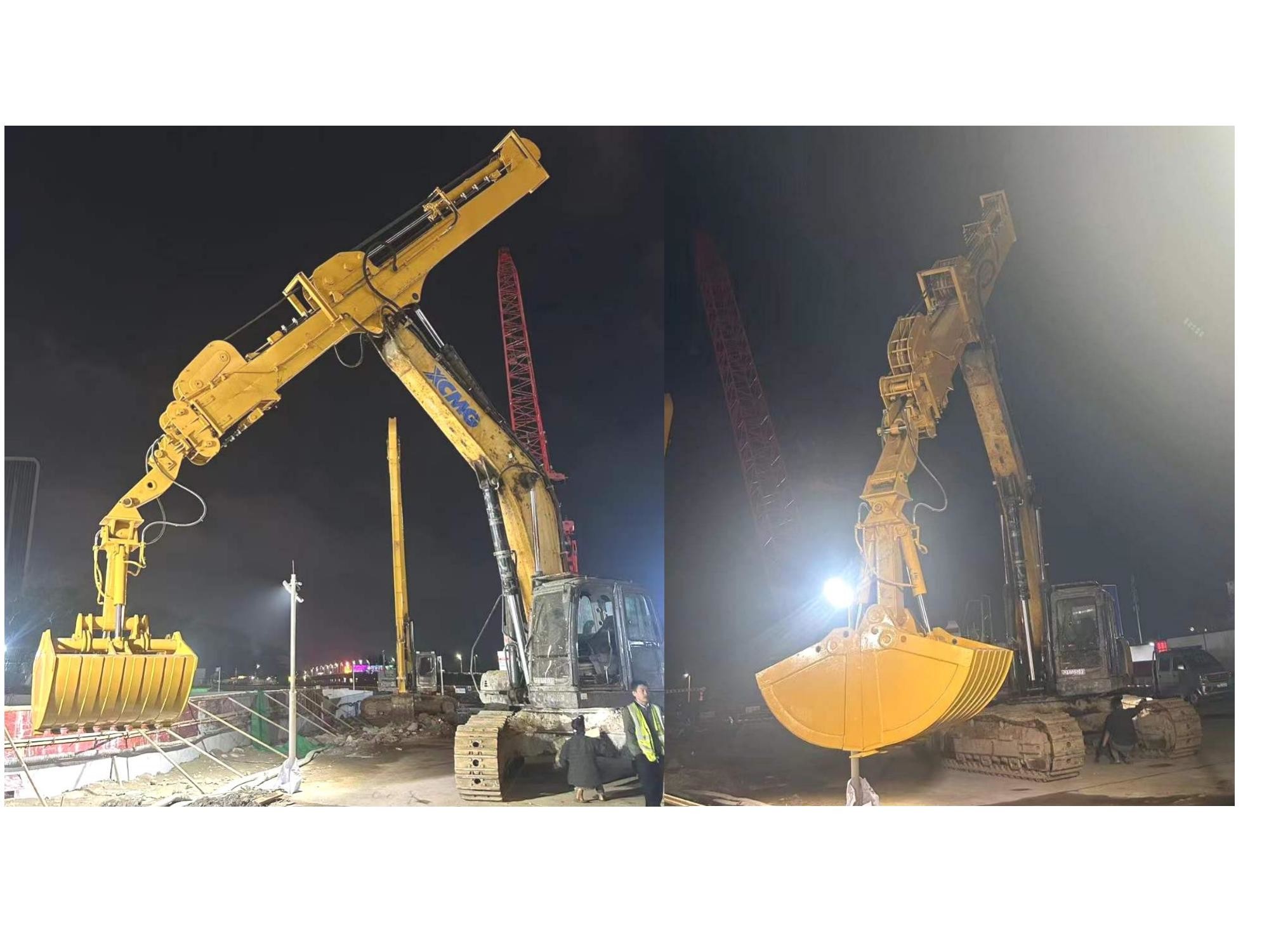 Excavator Telescopic Arm With Hydraulic Long Reach Grapple Better Welding
