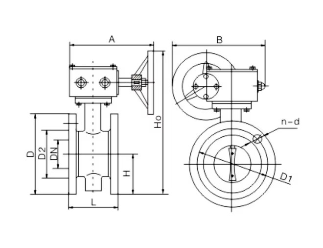 Industrial Turbine Double Flange Cast Steel Butterfly Valve With PTFE Liner