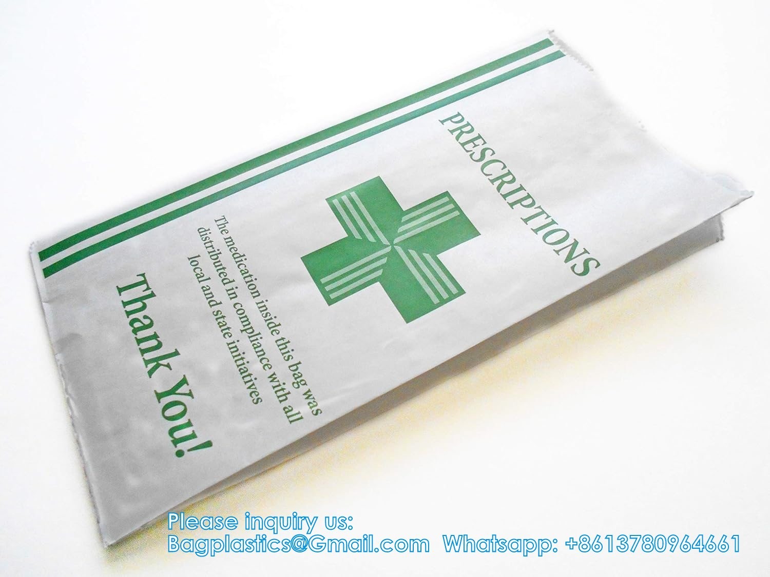 Pharmacy Bag, Prescription Bag 8" x 5" x 17”Pharmacy Paper Bag Medicine Container, Medication Pack
