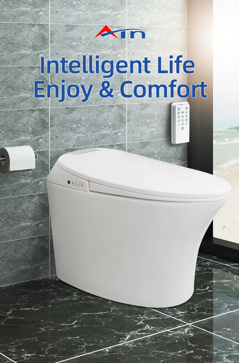 One Piece Ceramic Electronic Intelligent Toilet , Integrated Electric Toilet