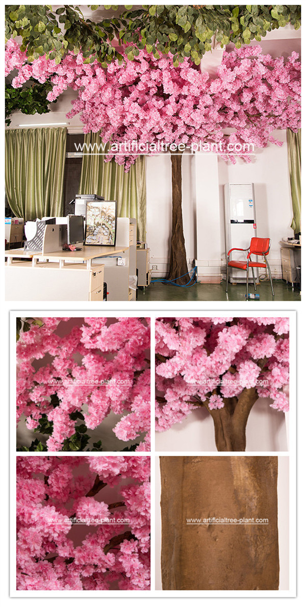 Eco Friendly Pink Artificial Cherry Blossom Tree Sakura Flower House Office Decoration