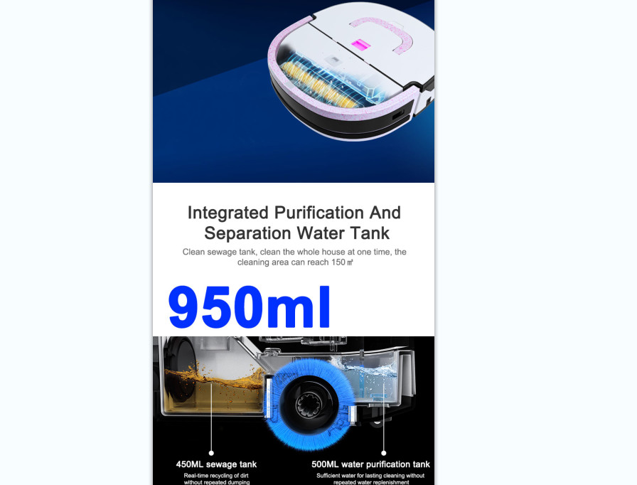 Super Thin Remote Control Vacuum Cleaner Carpet Clean 60dB Low Noise