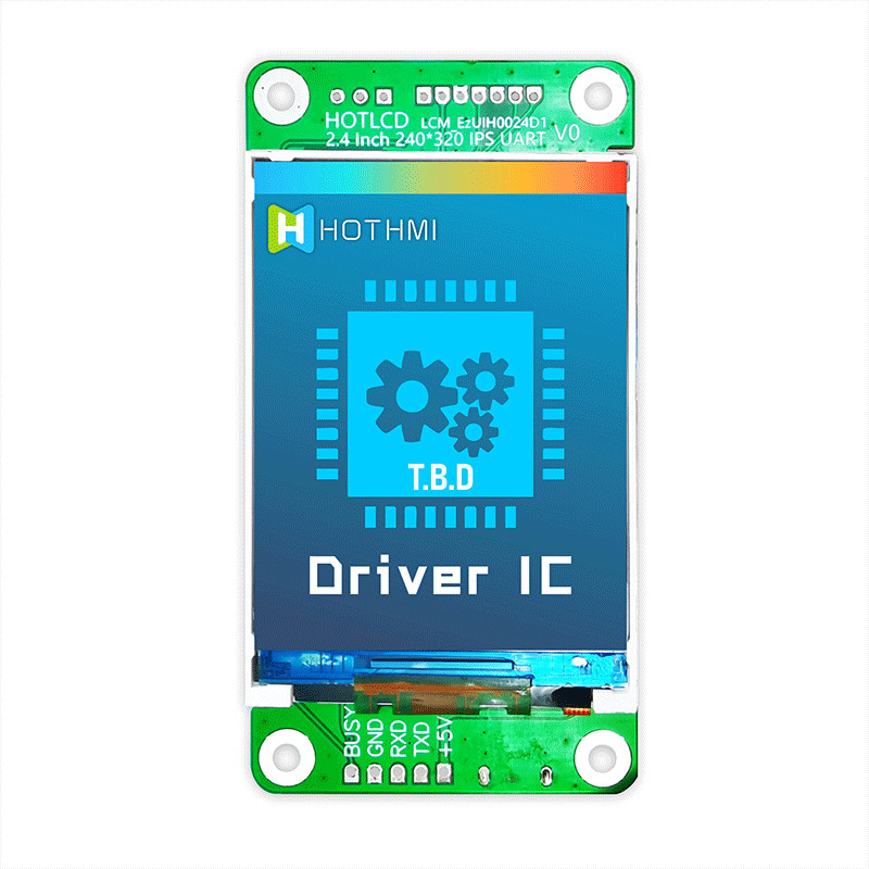 White LED 2.4 Inch 240x320 UART TFT Display With Resistive Touch