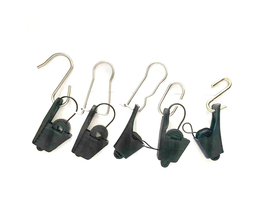 Telecom Construction Outdoor FTTH Optical Cable Clamp with Black Fiber Drop Wire