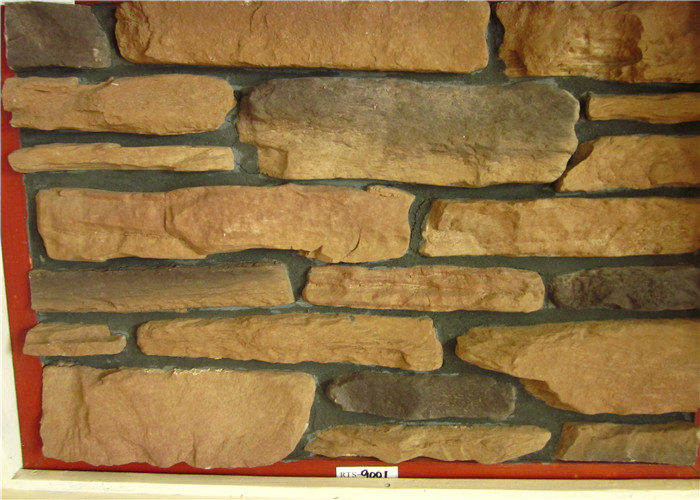 Thick Cement Artificial Wall Stone For Outside Garden Steam - Cured