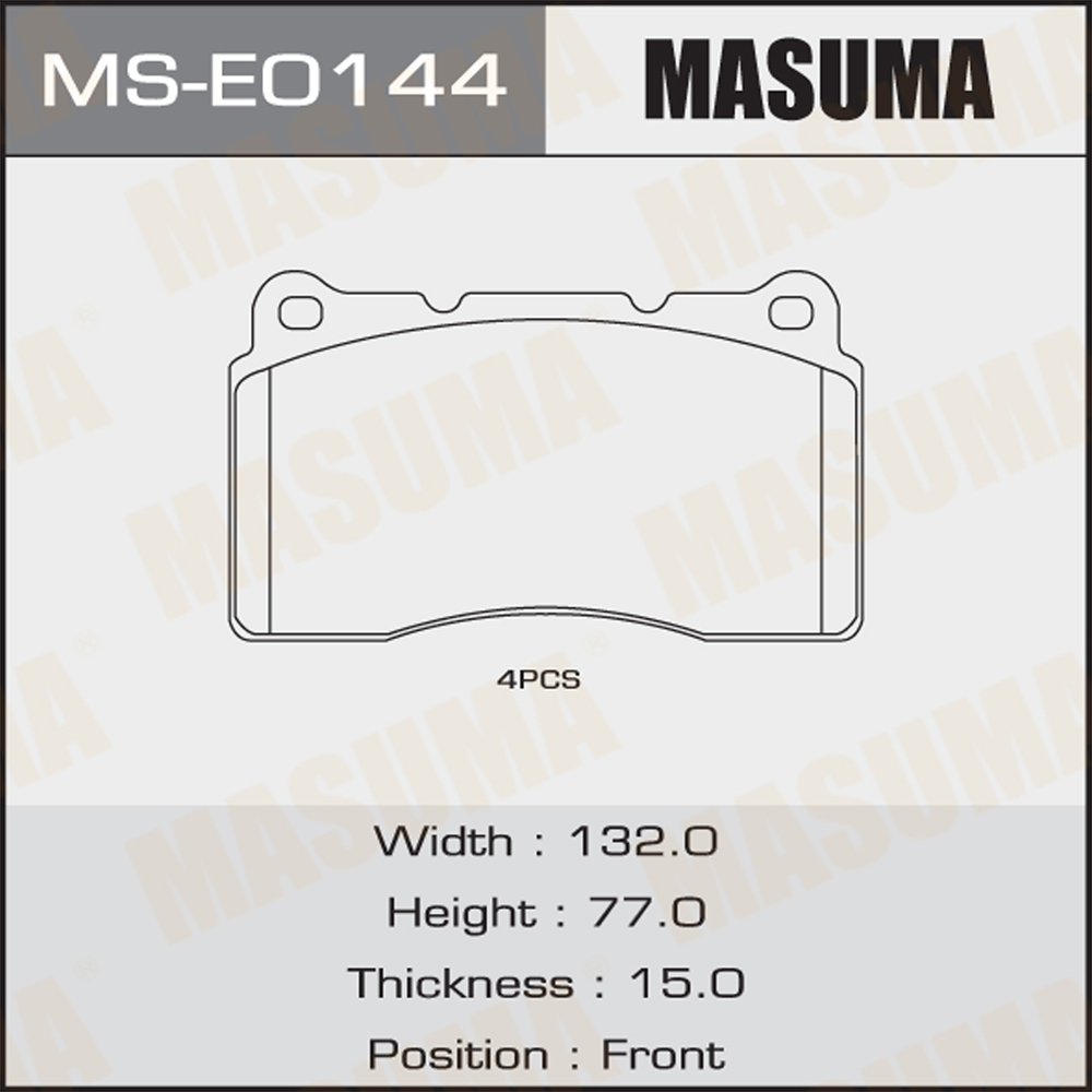 MASUMA Auto System Pair Brake Pads 3064513-52 No Noise 2006-2010 Year for Market