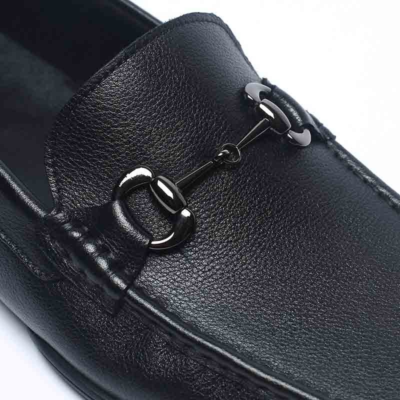BRUNO VIERO Black Breathable Mens Leather Moccasins