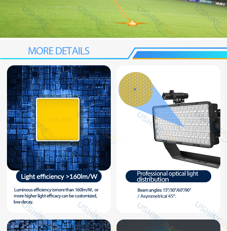 AC100 - 277V High Mast Led Flood Light Adjustable Angles Marine Led Flood Lights