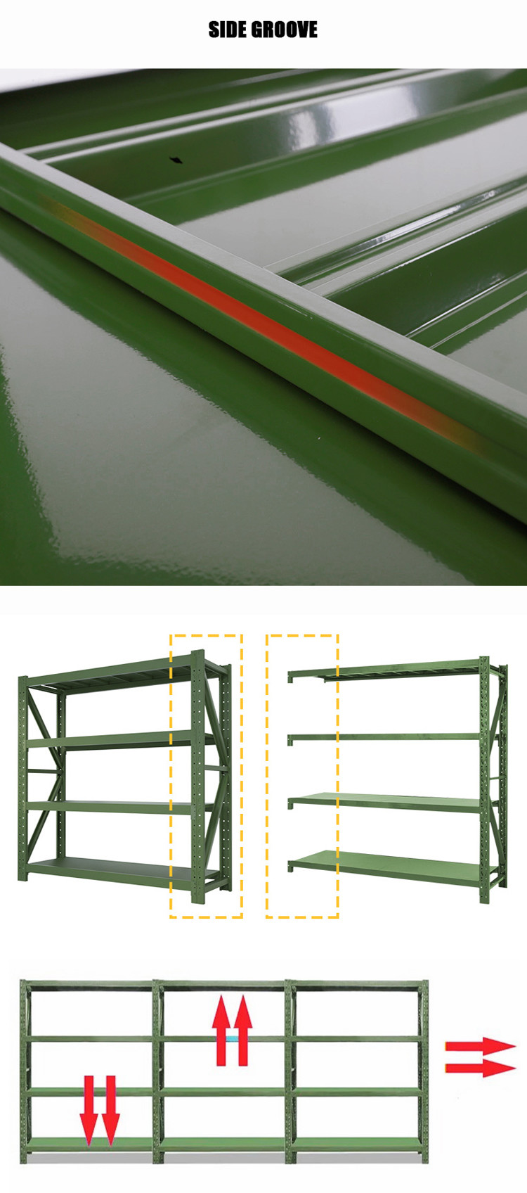500-3000kg Per Layer Capacity Warehouse Metal Racks For Customized Storage