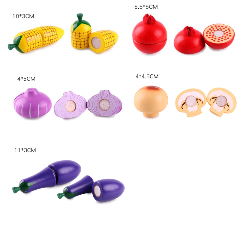 Cooking Props 5.5cm Wooden Role Play Food Magnetic Fruit Toys