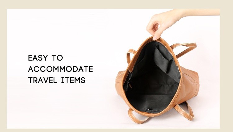 Brown Orange Women'S Genuine Leather Tote Handbags For Work