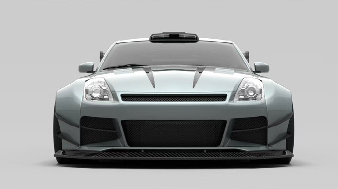 Air Knife FRP Nissan 350z Wide Body Kit Side Skirts OEM Front And Rear Bumper