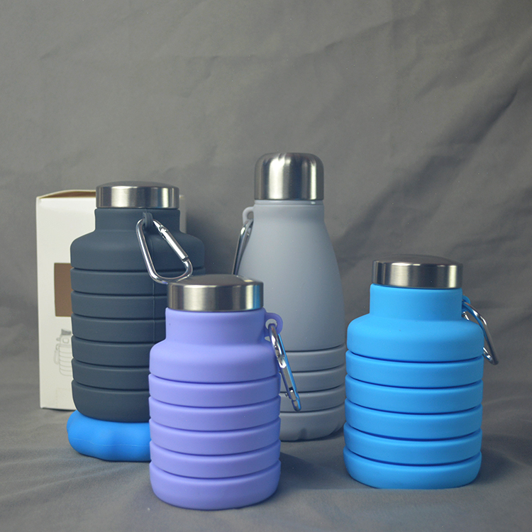 High Quality Eco-friendly Sports 335ml Silicone Collapsible Water Bottle