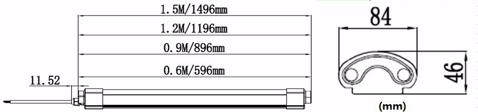 5F tri-proof tude led light 2835smd linear led light topsung lighting waterproof ip65
