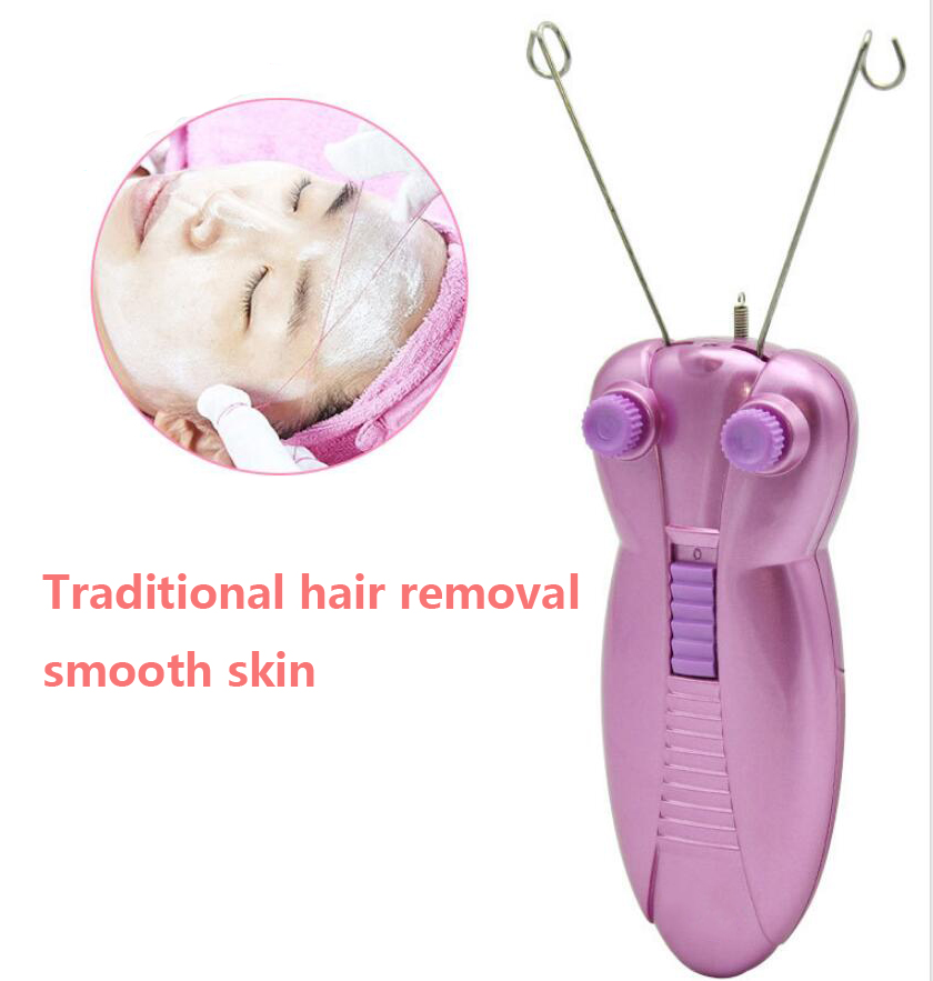 Lady Men Bee Electric Face Epilator Cotton Thread Loose Power With Indictator Light Painless Hair Remover