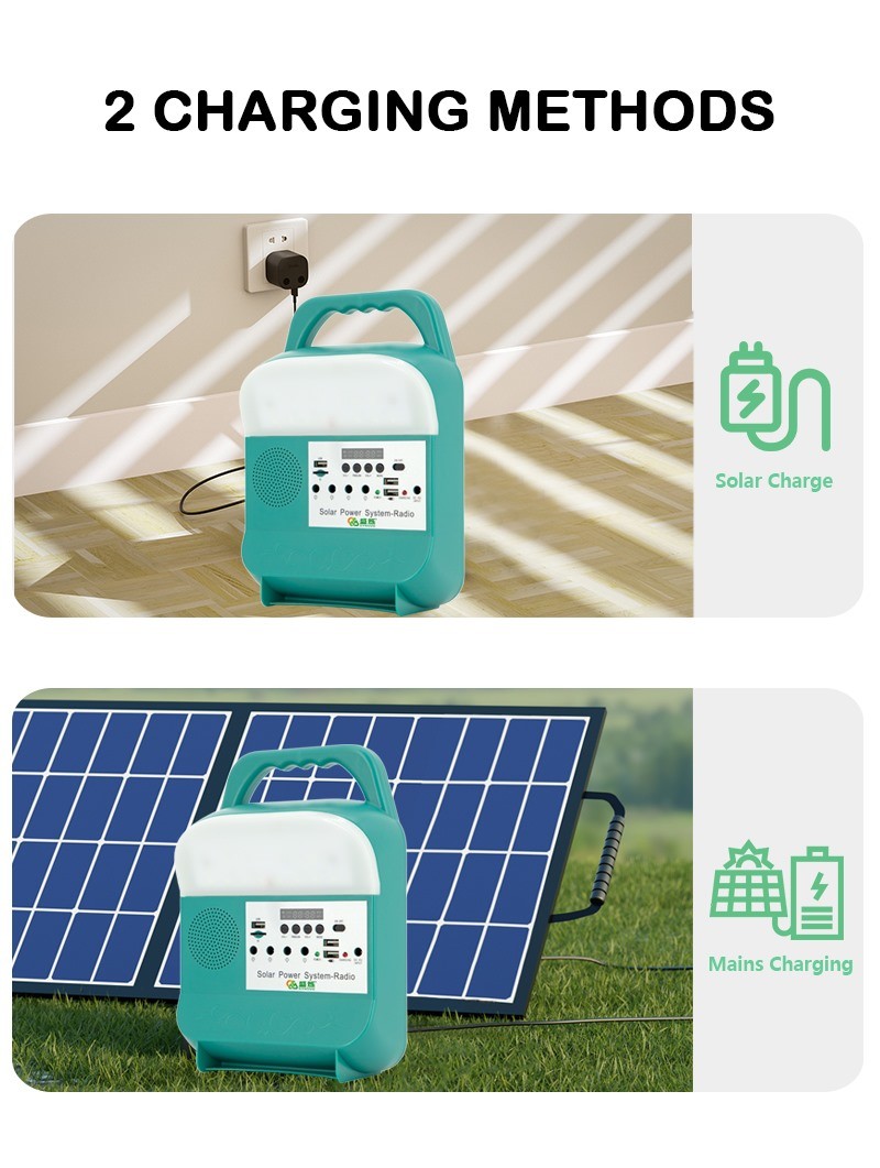 30W Solar Home Lighting System Kit With USB Mobile Charging Function