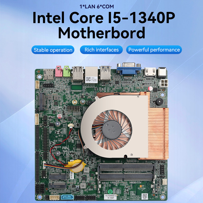 Raptor Lake Intel 13th Generation Motherboard i5-1340P DDR4 RAM Single LAN 6COM