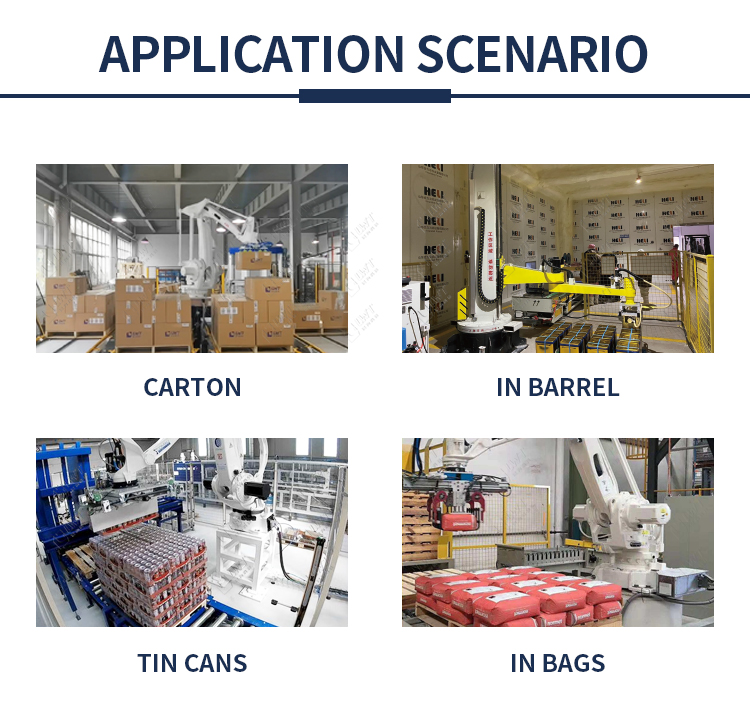 Automatic Stacking Palletizer Robot / Bag Palletizer Machine Single Column Armrobot Palletizer