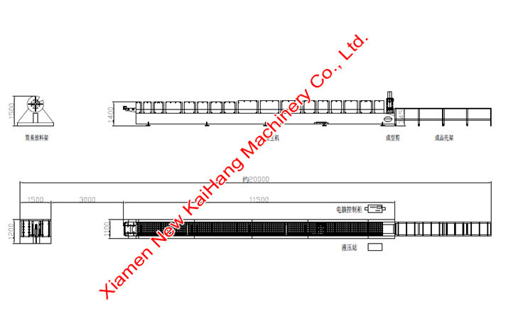 0.4mm-0.6mm Galvanized Roof Fascia Roll Forming Machine PLC Control System, Full Automatic Fascia Rolling mills