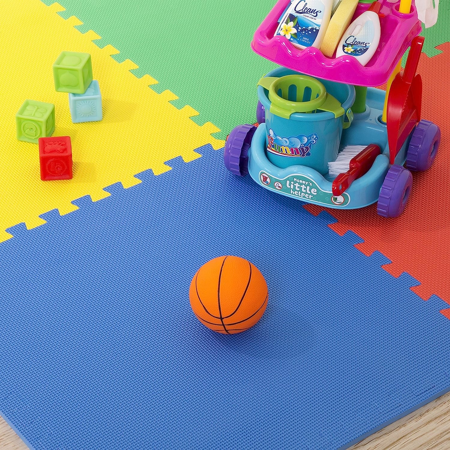 EVA Foam Mat Tiles - Interlocking Padding for Garage, Playroom, or Gym Flooring - Workout Mat or Baby Playmat