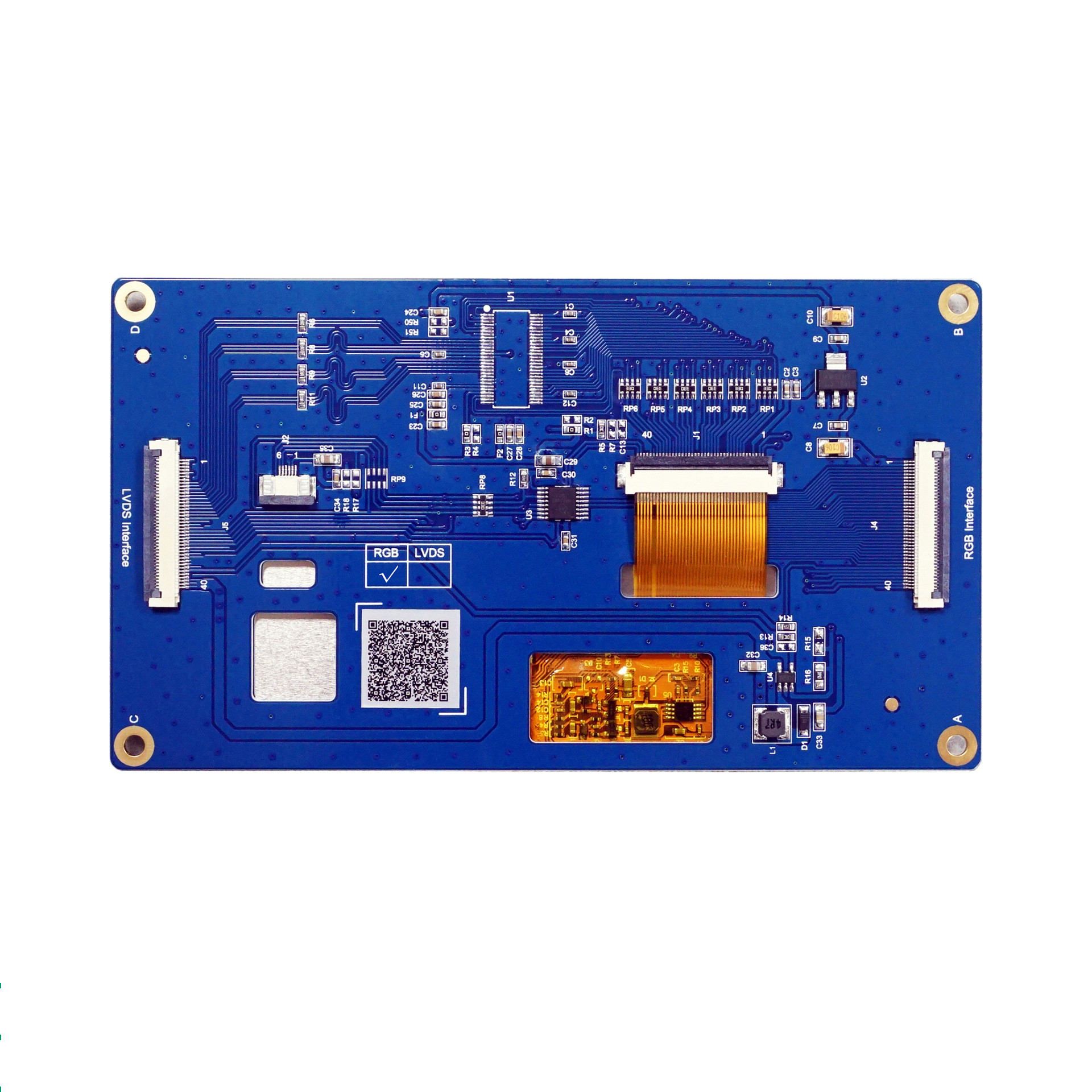 5 Inch LCD TFT Display Module With Touch Panel , SPI Interface, 800X480 Resolution, 400c/D