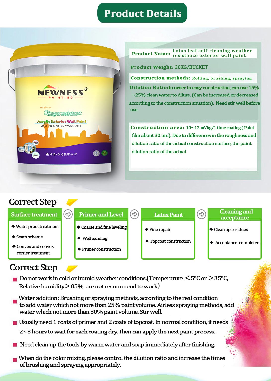 Resist Damp Water Heat Acid Alkali Gallon Acrylic Paint for Professional Liquid Coating