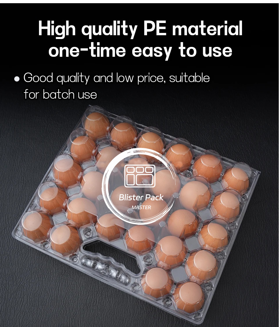 28 Hole Thermoformed Custom Clear PET Plastic Transparent Egg Blister Tray For Chicken Eggs