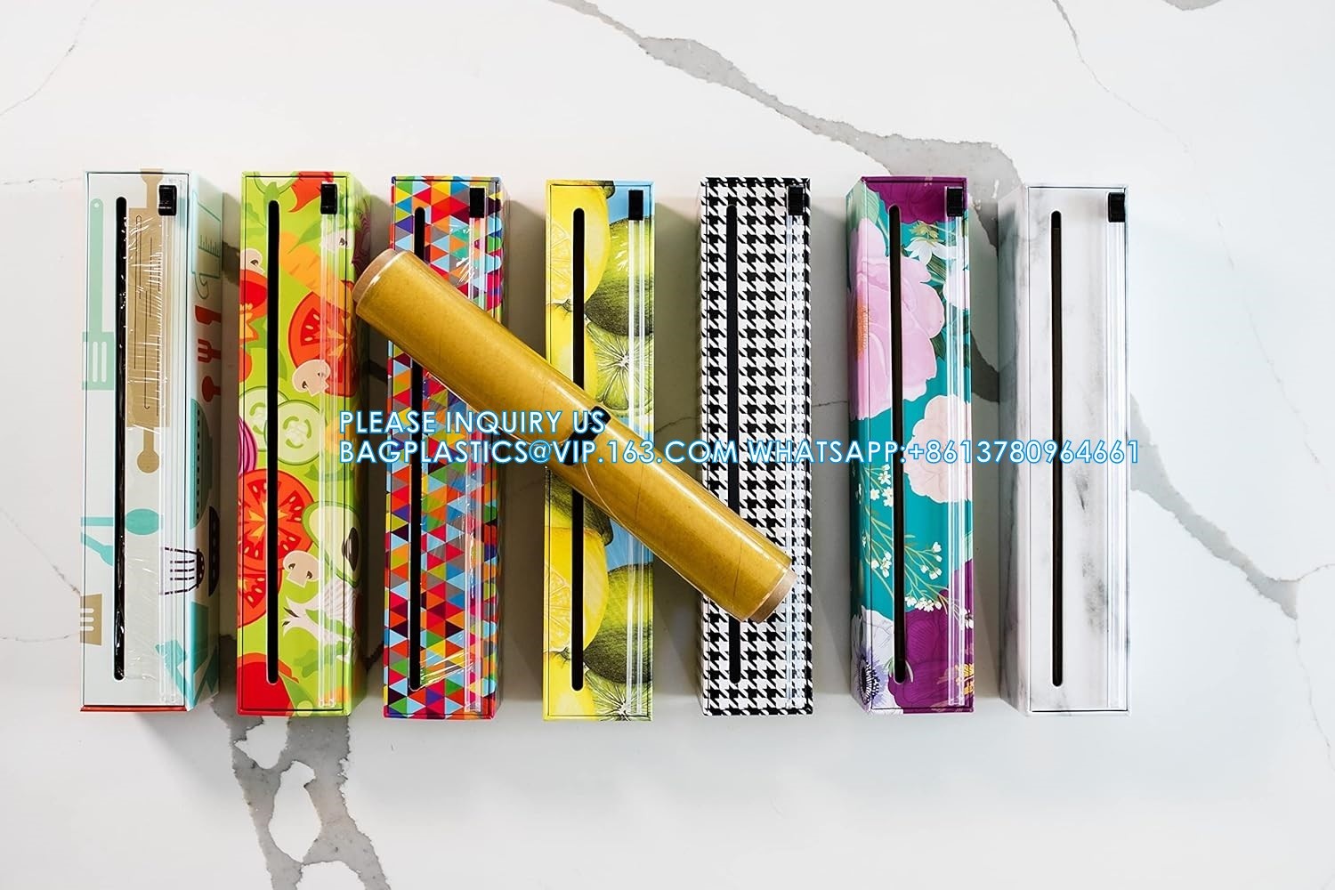 Refillable Pla Wrap Dispenser PVC Cling film Professional BPA Free Plastic Wrap Reusable Dispenser Slide Cutter