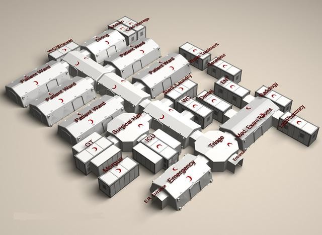 Container Mobile Cabin Hospital / Mobile Hospital Fast Built Medical House Isolation Ward
