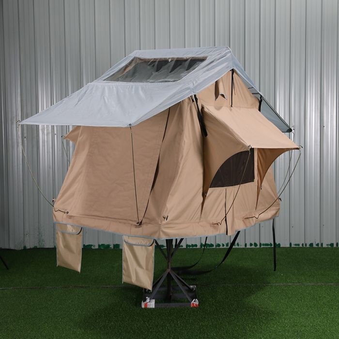 Canvas PU Layer Truck Hard Shell Fold Out Roof Top Tent