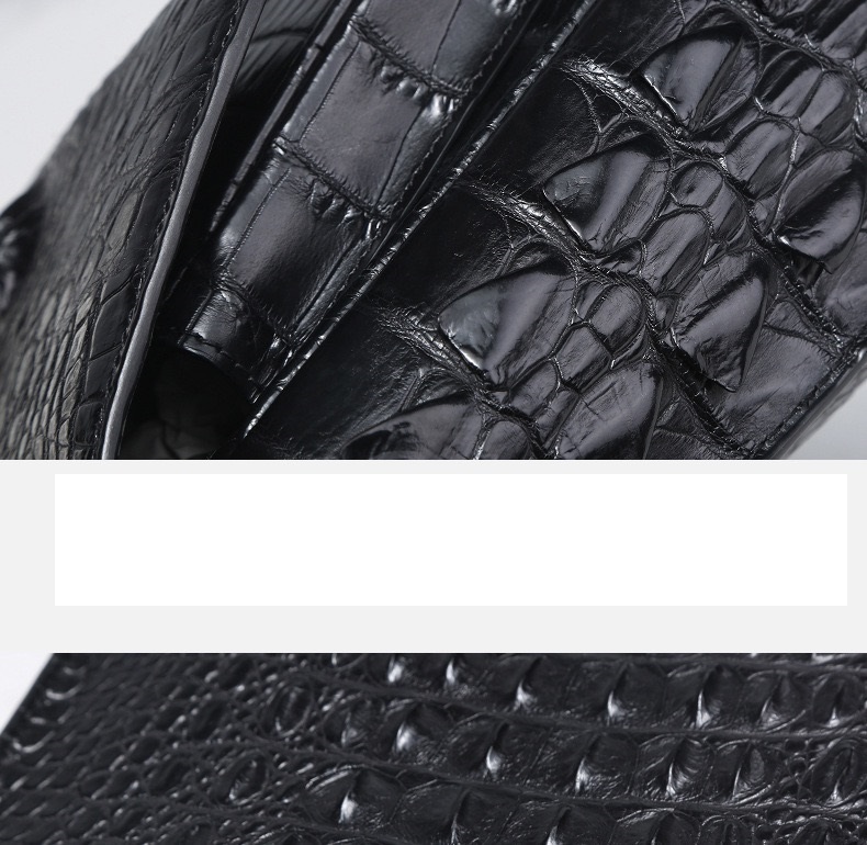 Exotic Genuine Crocodile Skin Silver Chain Lady Purse Real True Alligator Leather Women Purse Female Single Shoulder Bag