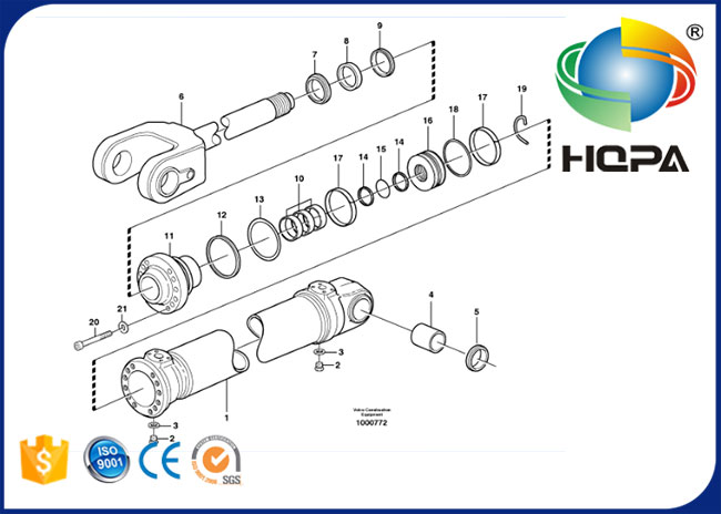 VOLVO Loader L110E L110F L120E L120F Lifting Cylinder Seal Kit VOE11708825 VOE11709384