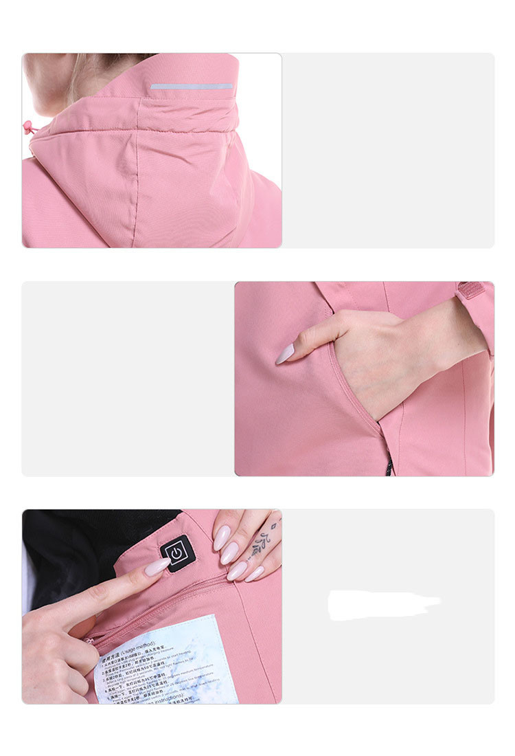Down Hoodie Electric Heating Jacket Washable Usb Charging Long Puffer Coat
