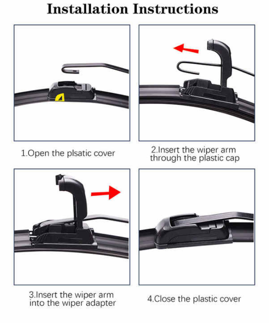 Universal Windshield Wiper Blade Front and Rear Frame Metal Wiper Blades for Car Window Cleaning