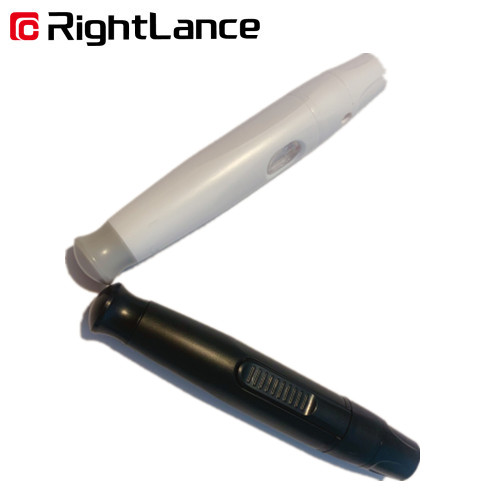 ABS Adjustable Black Blood Lancet Pen Pain Free Lancing Device For Glucose Test