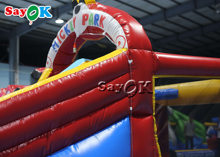 Cartoon Mouse Theme Inflatable Bounce House Water Slide 4.6x4.3x 3.1m