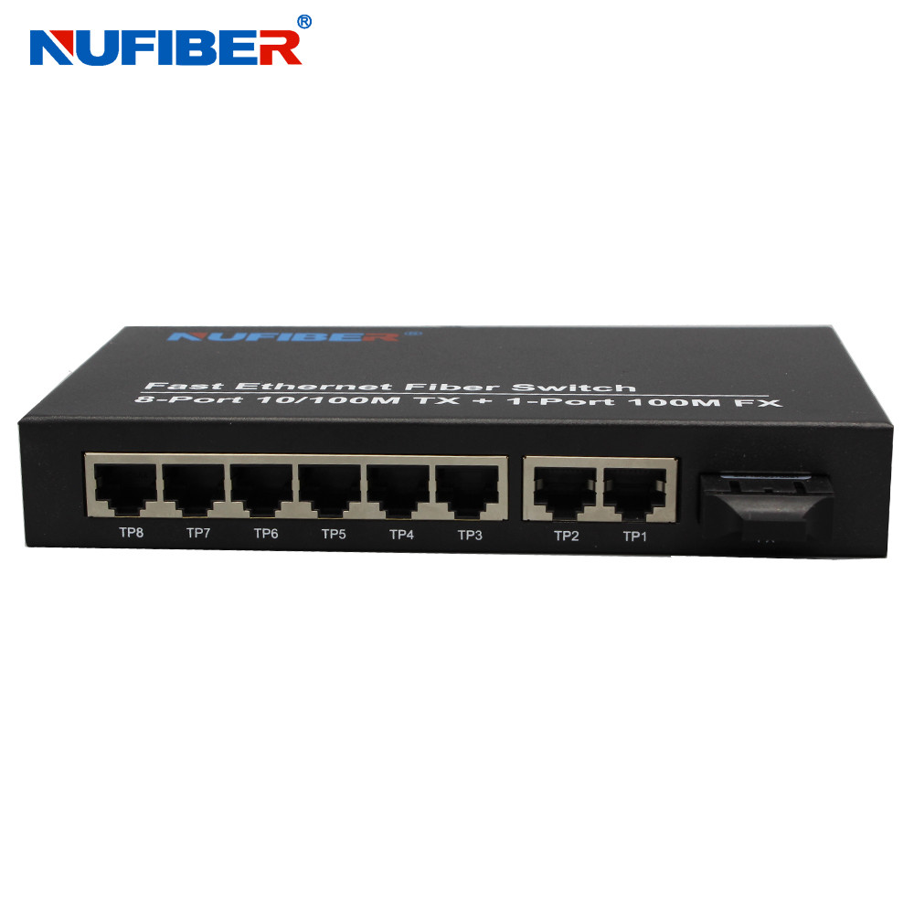 Fiber Ethernet Switch Multimode RJ45 Fiber Optic Ethernet Switch Dual Fiber 8 Port Gigabit Switch