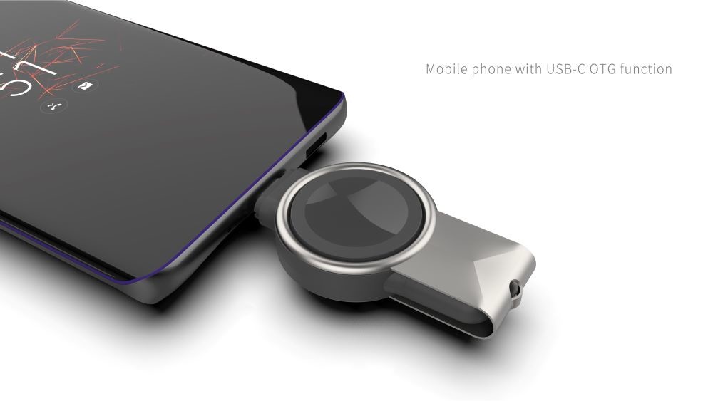 Black Samsung Watch Wireless Charger with USB Type C And Type A Input plug