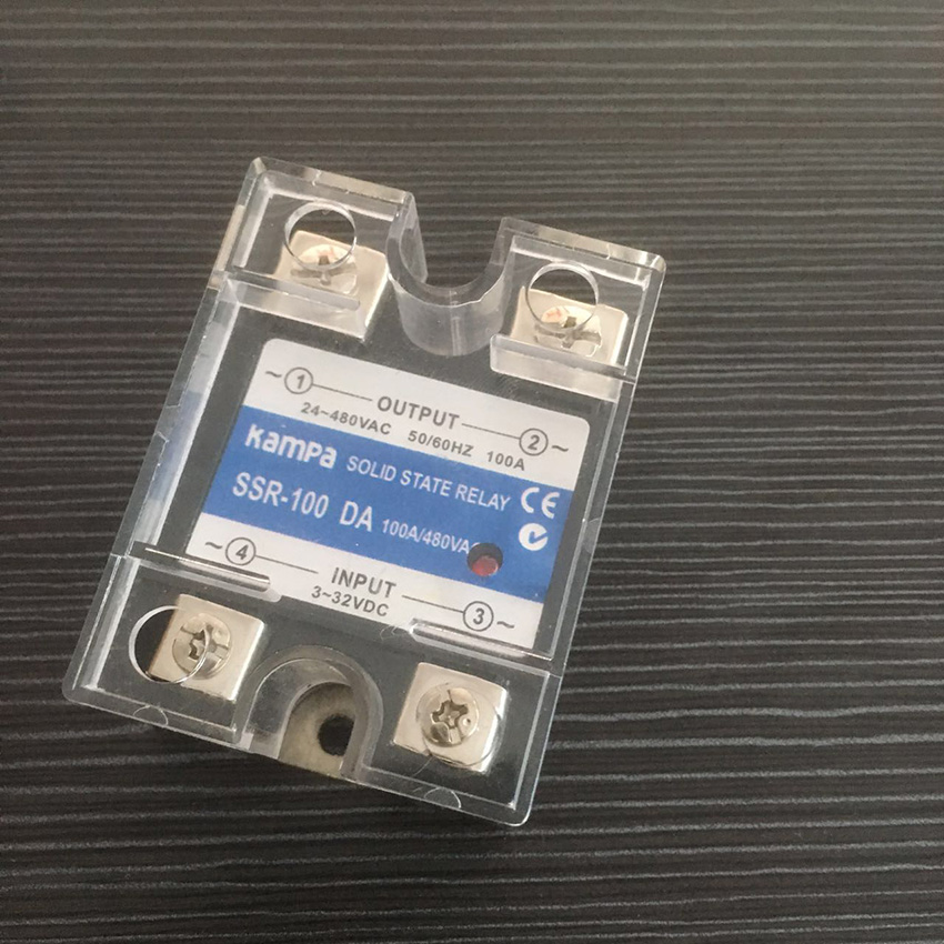 High Quality Single Phase Solid State Relay DC to AC 100A Output 24-480VAC Black SSR Solid State Relay(SSR-100DA)