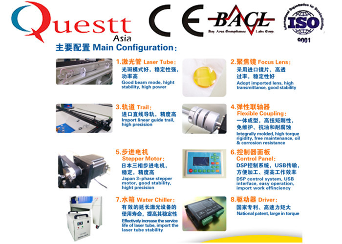 Wood CO2 Laser Engraving And Cutting Machine For MDF PVC Bamboo Rubber 150W