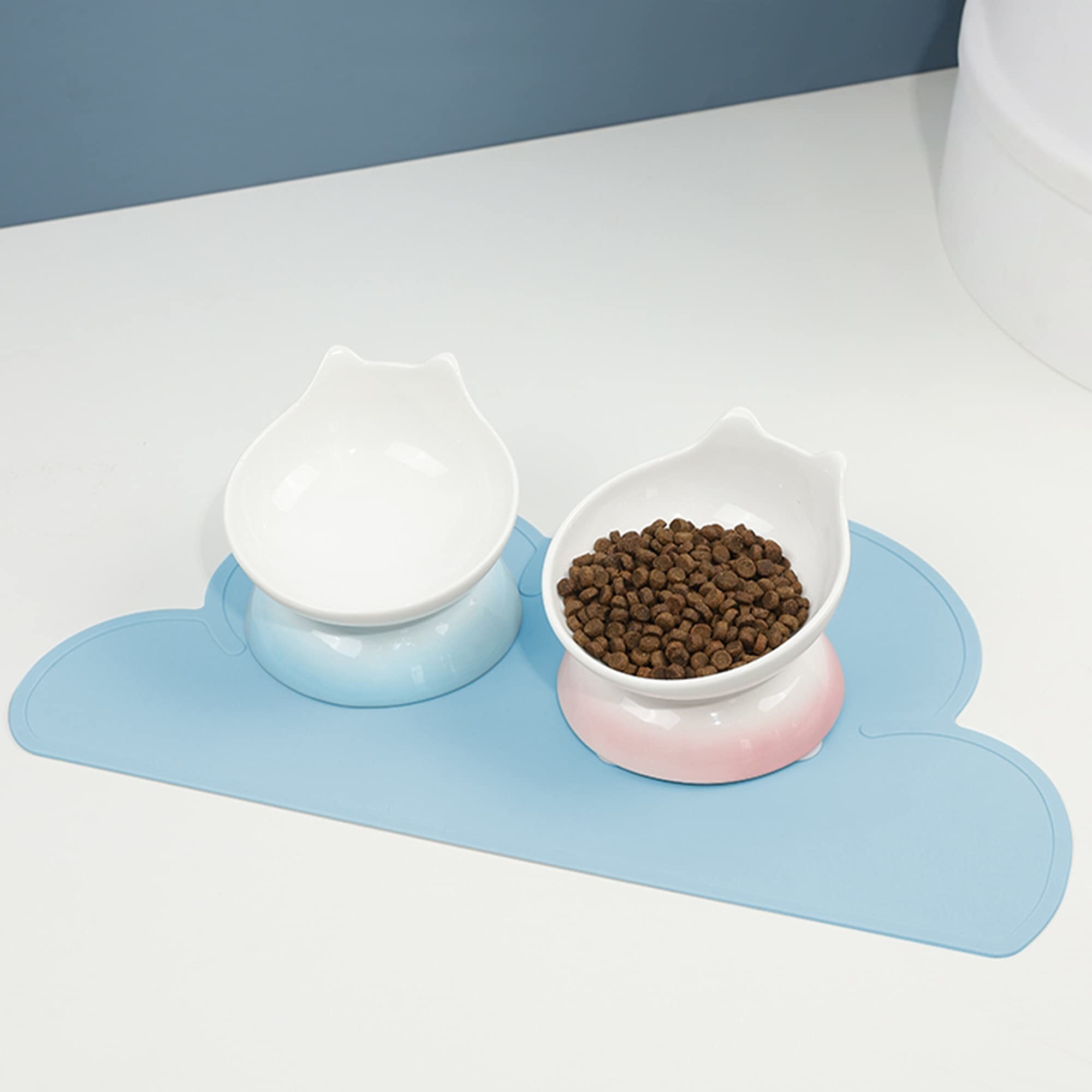 Silicone Pet Feeding Food Mat Dog Cat Placemat Mat With Raised Edge Anti-Slip Waterproof Pet Bowl Mats Pet Food Tray