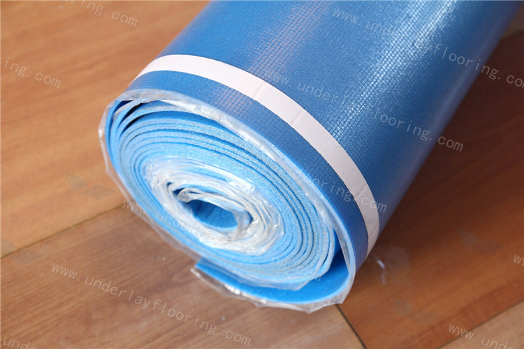 Blue 3mm IXPE Insulation Flooring Thermal Underlay For Laminate Flooring 73dB