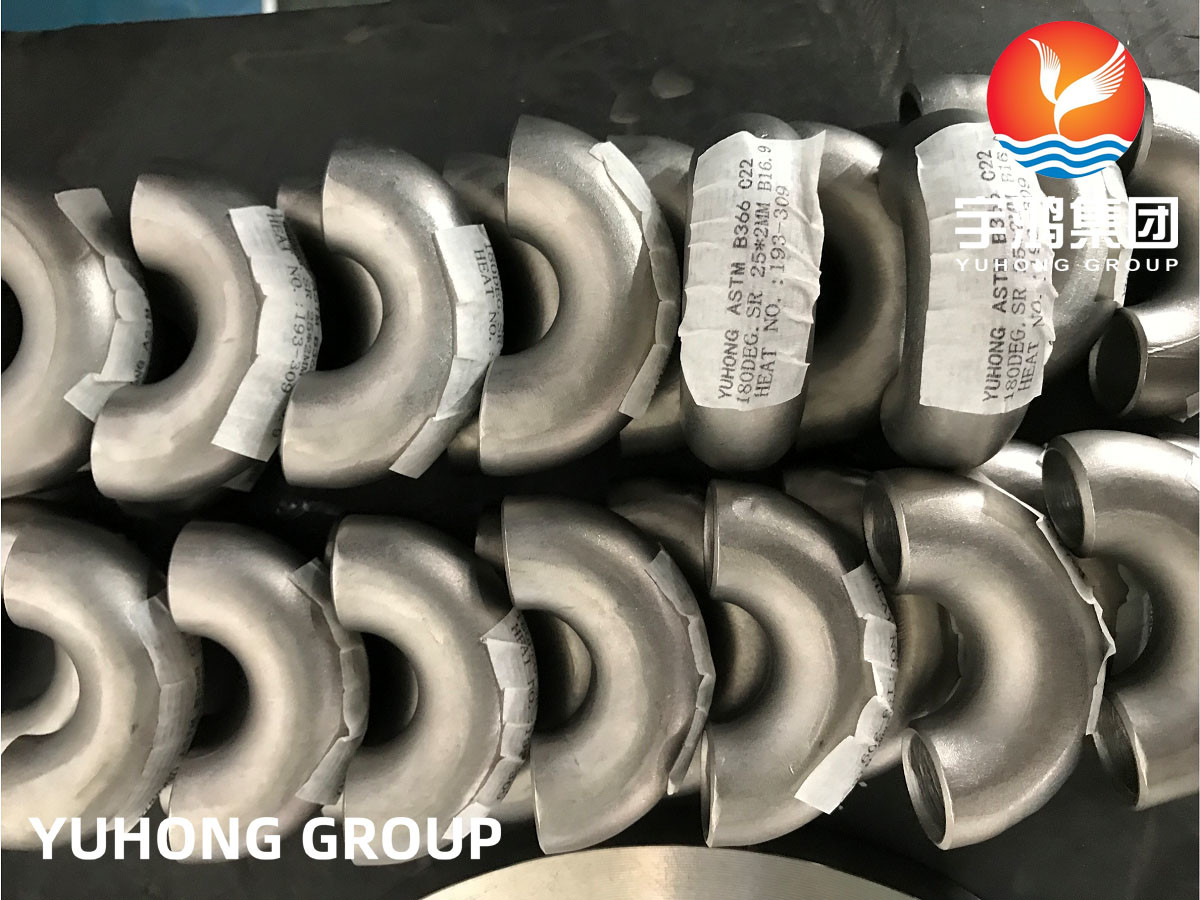 ASTM B366 Hastelloy C22 180° Elbow Long Radius Butt Weld Fitting